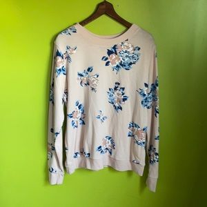 Miss Chievous Peach Distressed Floral Sweatshirt Size XL